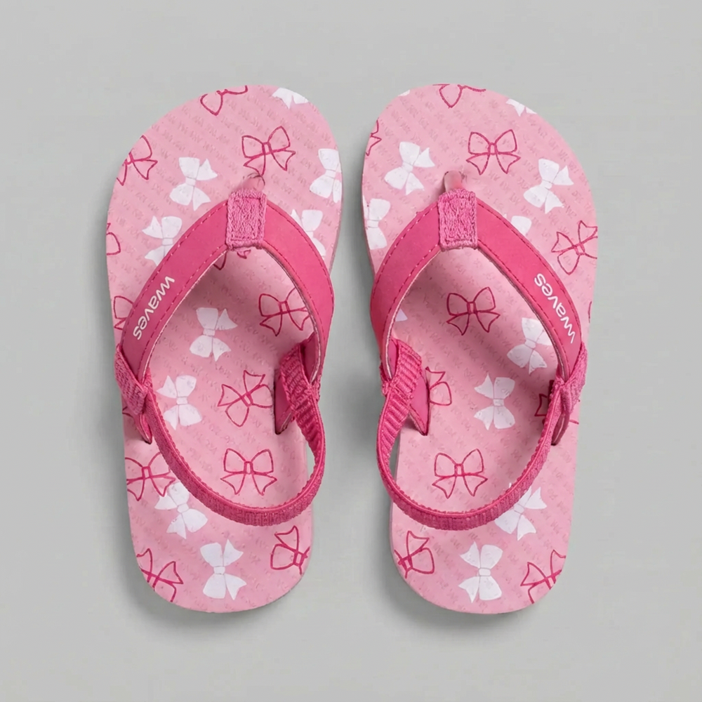 Waves Pink Bow Print