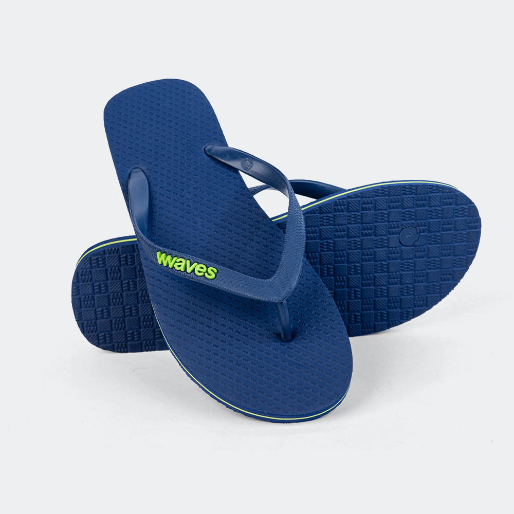 Waves Navy Blue & Lime Green